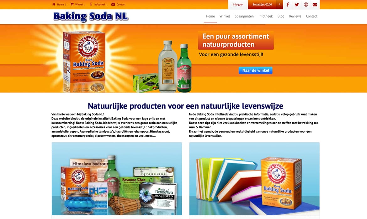 Webdesign for Bakingsoda Netherlands