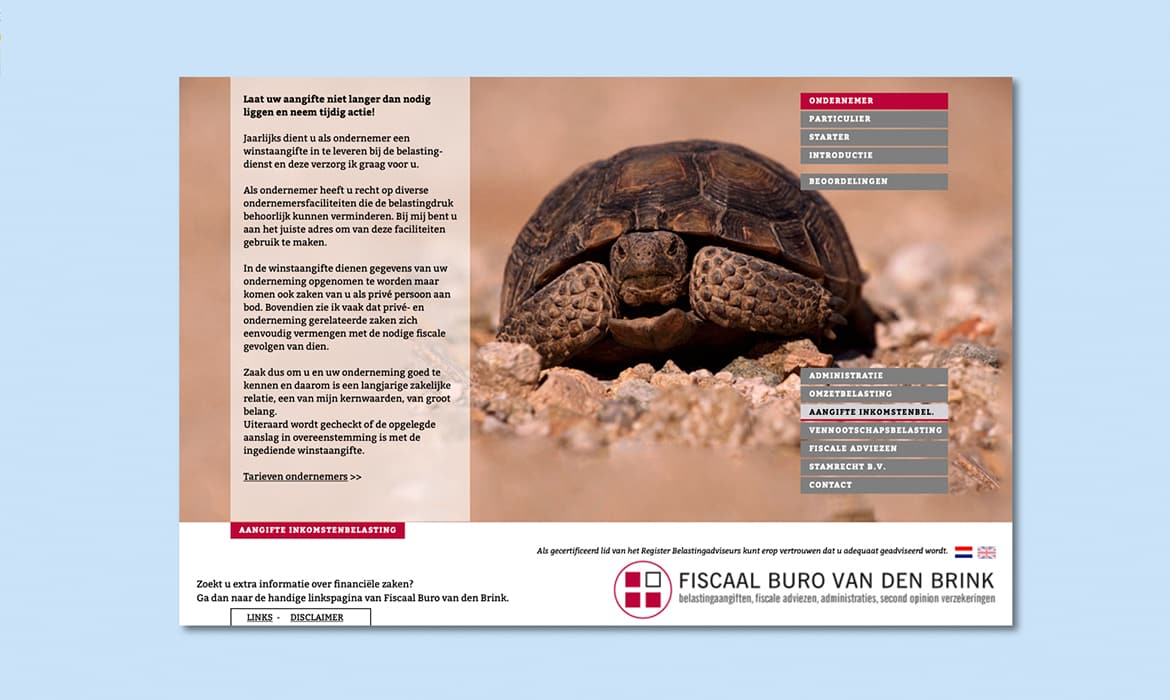 Webdesign Maastricht - Voorbeeld 5 website Fiscaalburo