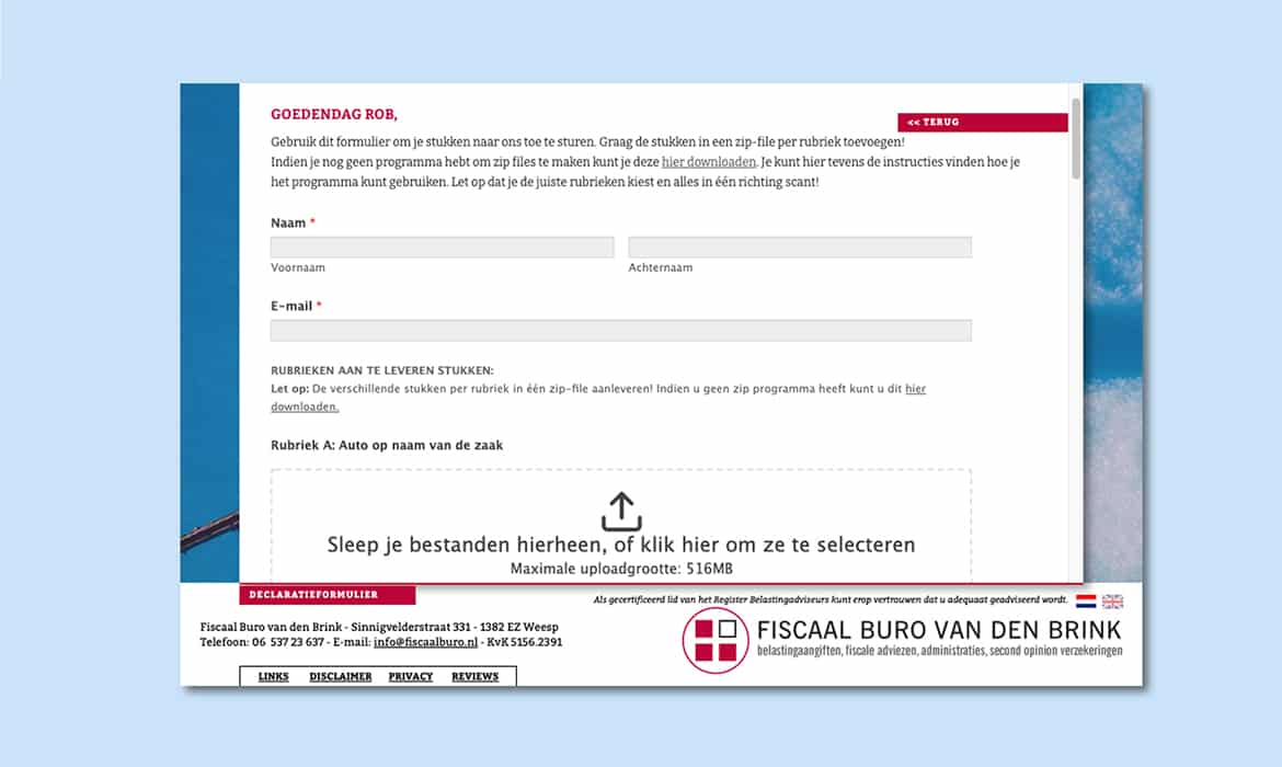 Webdesign Maastricht - Voorbeeld 8 website Fiscaalburo