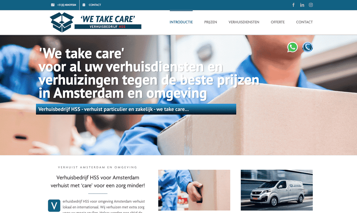 Webdesign voor verhuisbedrijf Amsterdam